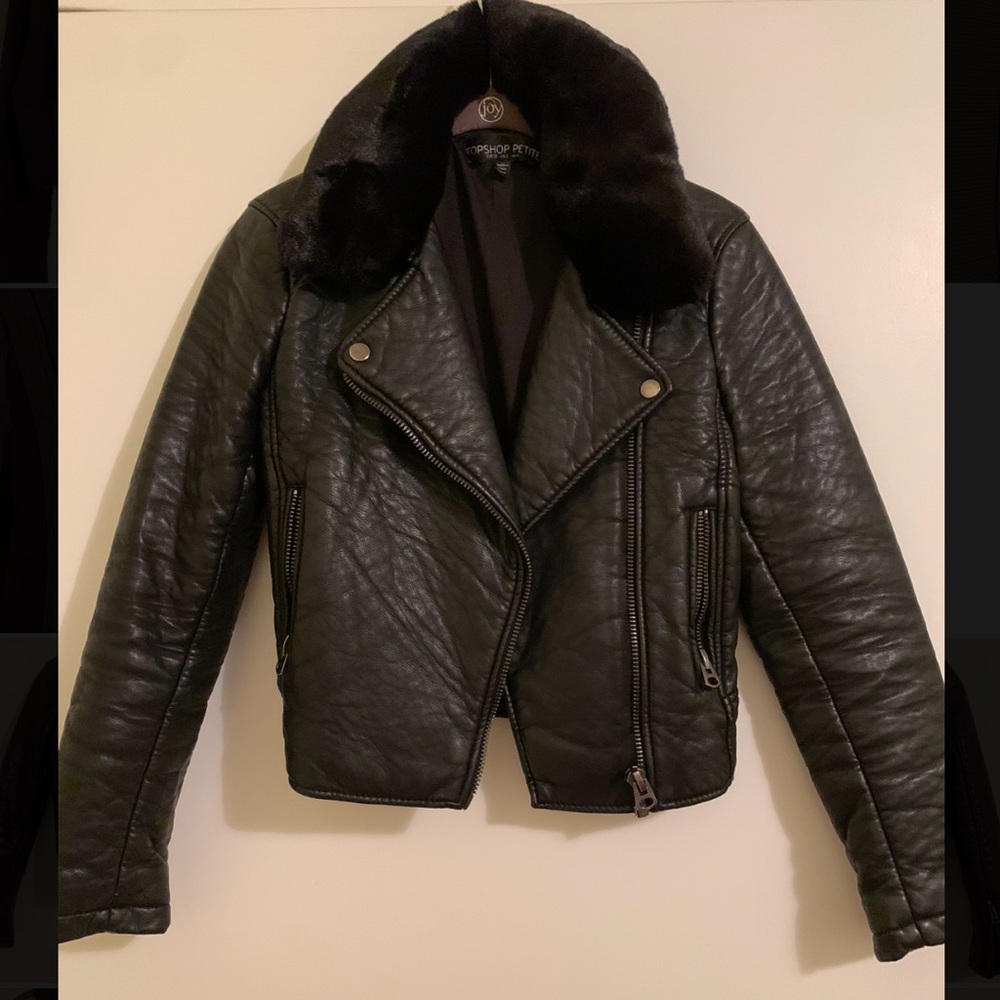 Topshop Aviator Leather Jacket